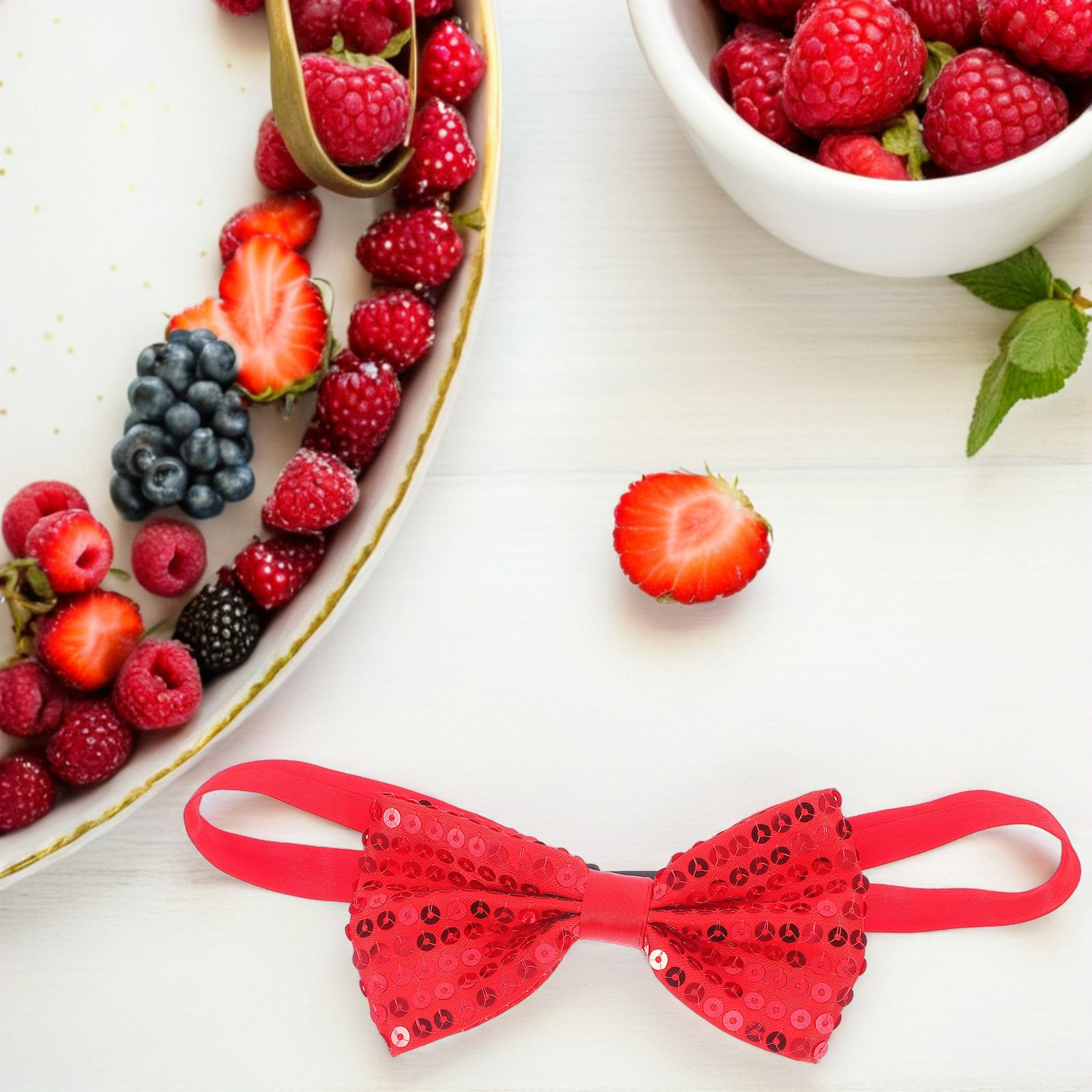 10個入り 赤いスパンコール蝶ネクタイ 子供用 調節可能 グ - Bow Tie Pre Tied のレビューと価格