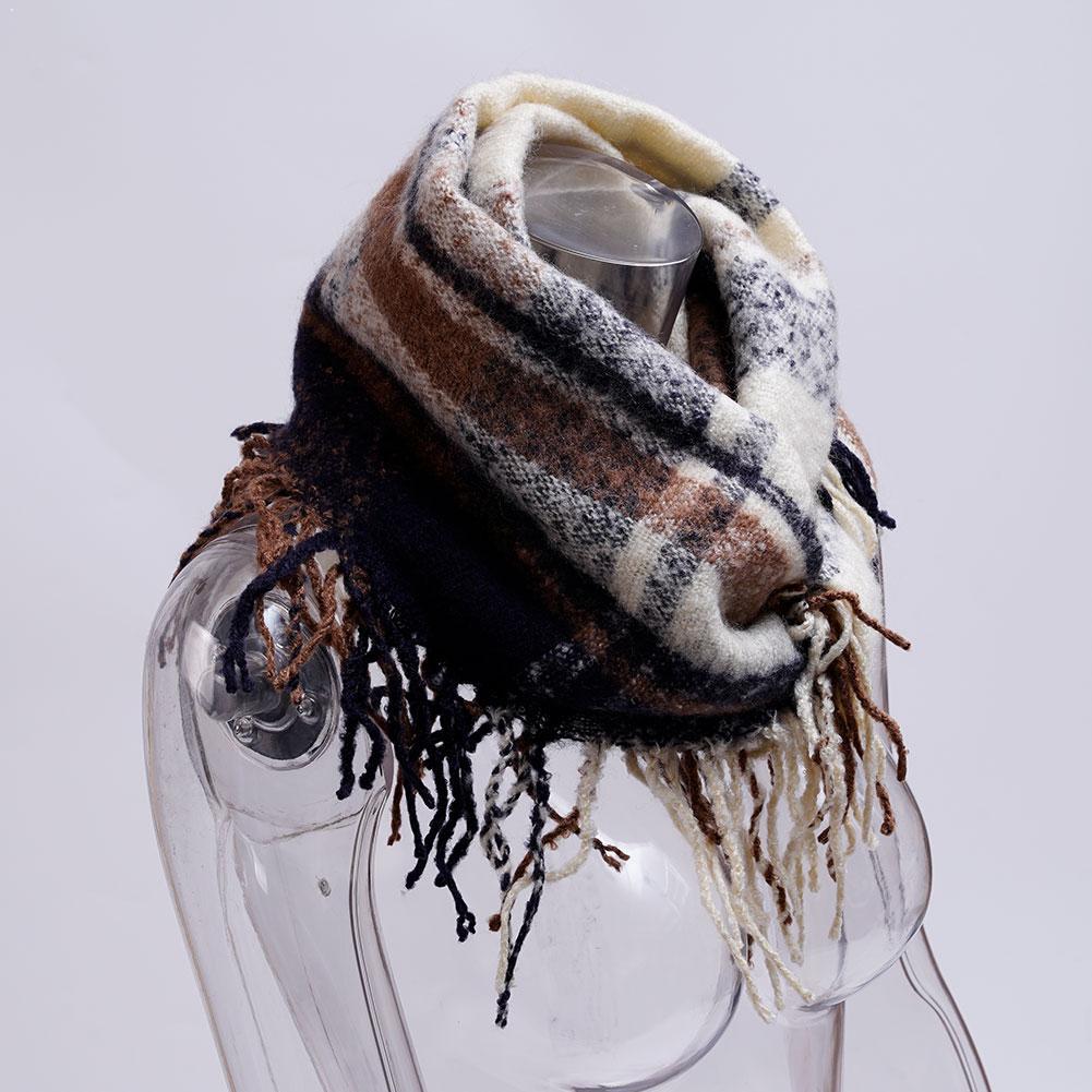 厚手のスカーフ ソフトタッセルショール パシュミナ チェック - Pashmina Wrap Large のレビューと価格