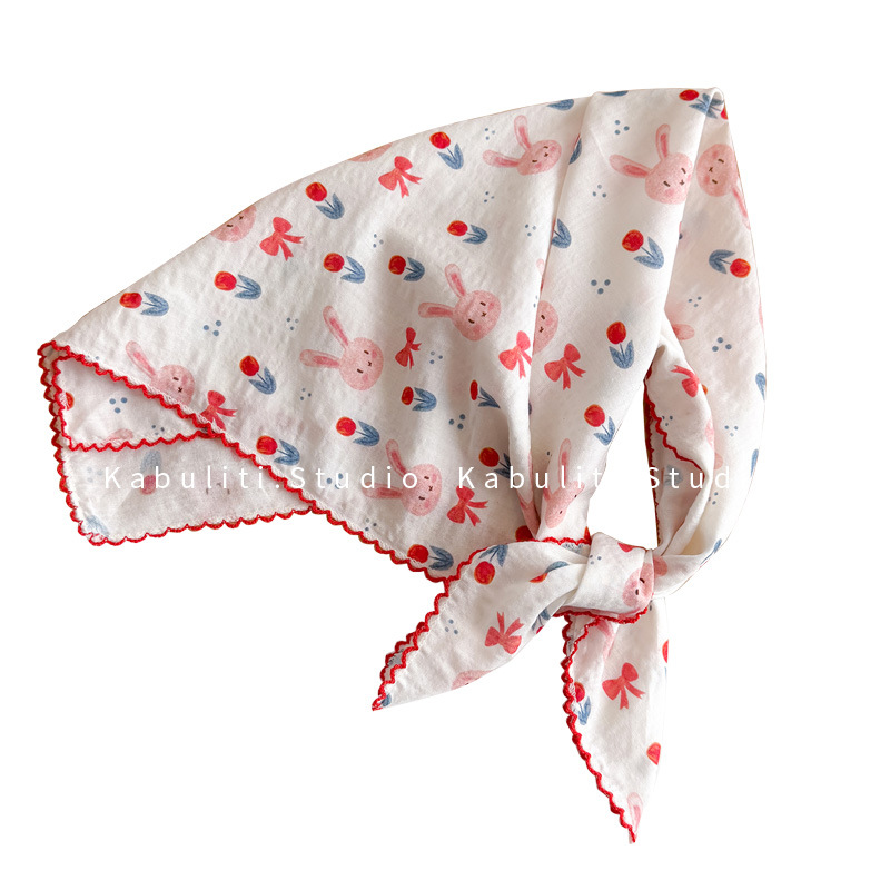 コットンリネンスクエアスカーフ 58cm 花柄プリント 高品 - Head Wrap Turban のレビューと価格