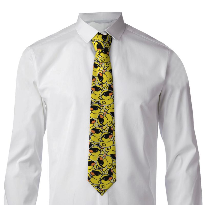 かわいいラバーダック柄ネクタイ メンズ 8cm 細身ネクタイ - Skinny Tie Men のレビューと価格