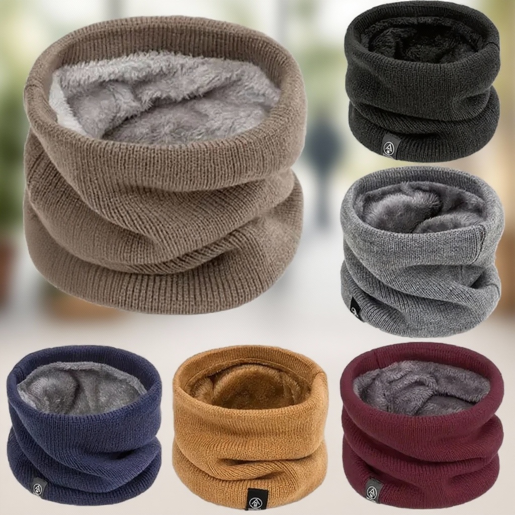 暖かいニットスカーフ、厚手のプラッシュ素材、防風、冬用ネック - Neck Warmer Tube のレビューと価格