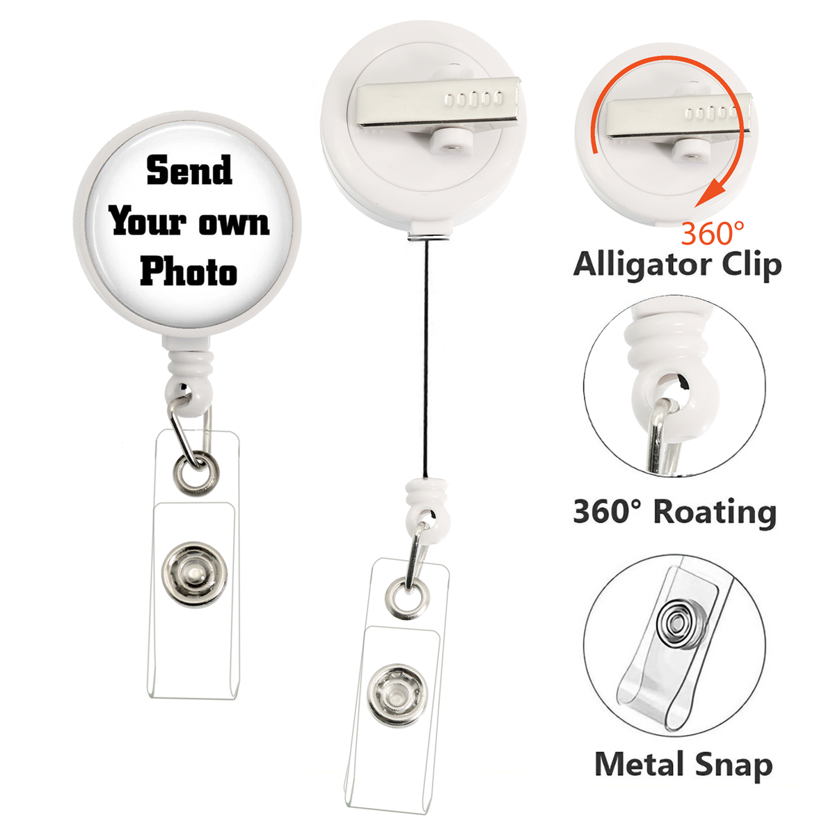 パーソナライズされた発光30mm画像ロゴ入りリール式バッジホ - Lanyard Badge Holder のレビューと価格