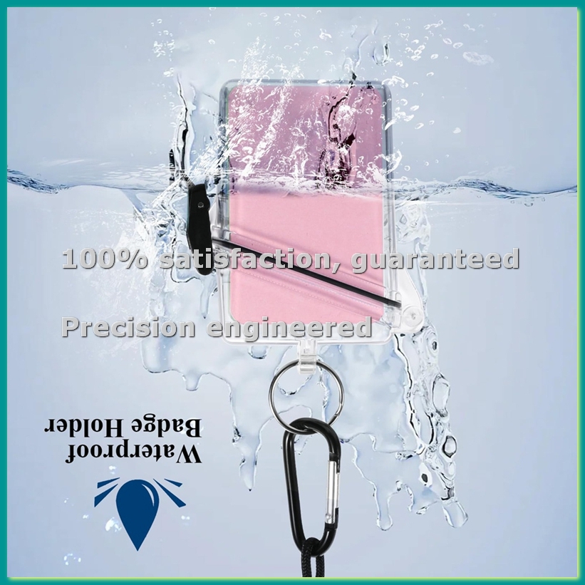 5パック防水IDバッジホルダーケースクリア縦型IDカードホル - Lanyard Badge Holder のレビューと価格