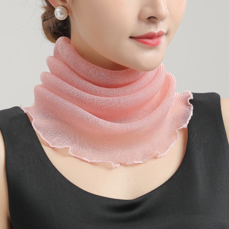春夏シフォンネック襟スカーフ女性ヘッド薄い日焼け止めさまざま - Ascot Neck Scarf のレビューと価格
