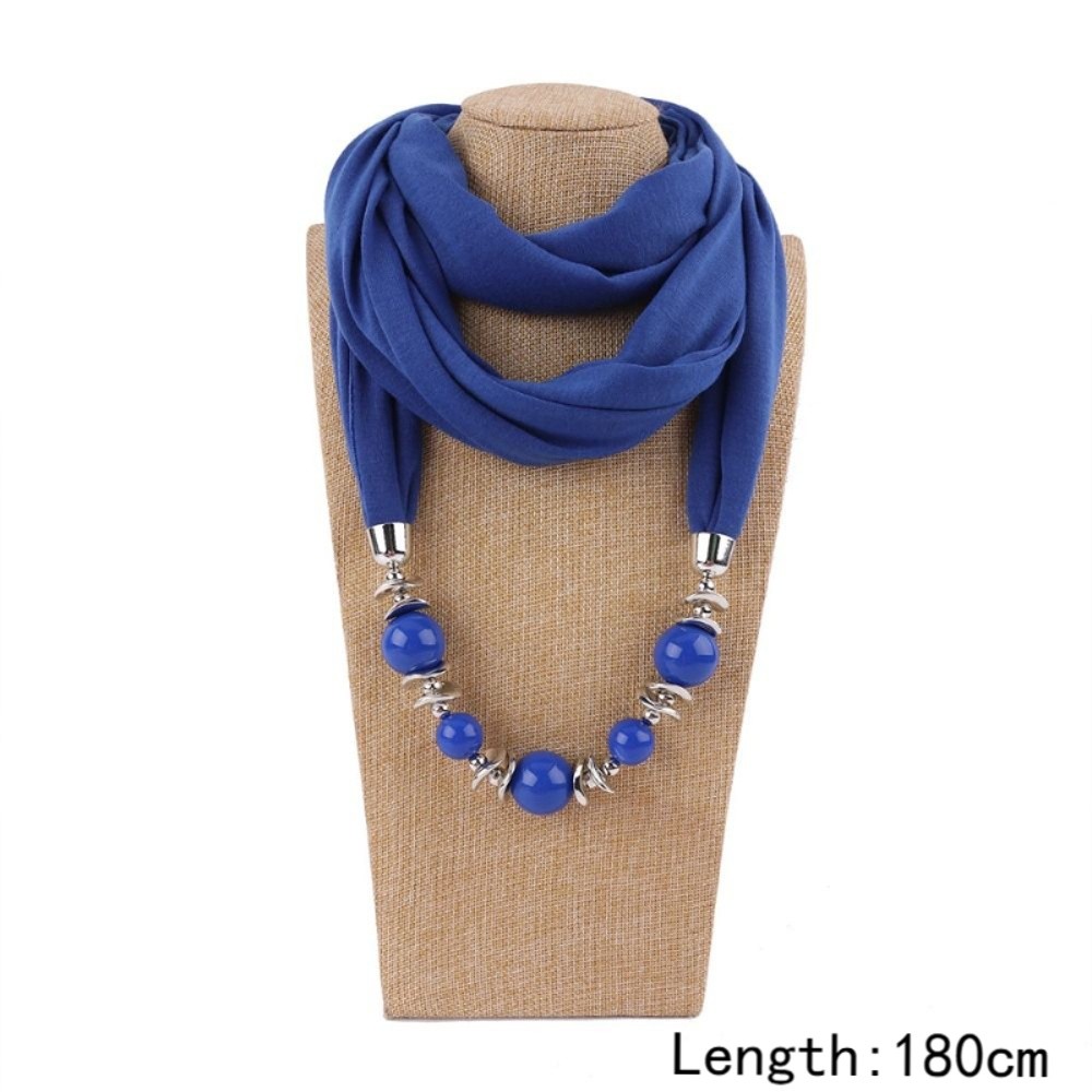 新しいシフォンスカーフネックレス、ビーズ付き無地インフィニテ - Infinity Scarf Knit のレビューと価格